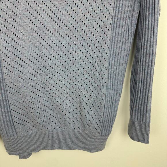 Soft Surroundings Womens Cotton Blend Open Knit Blue Tunic Sweater Size Medium - Picture 5 of 10
